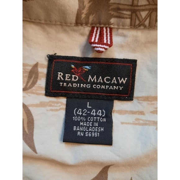 Red Macaw Trading Company Men's Hawaiian Shirt  sz L - Picture 6 of 7